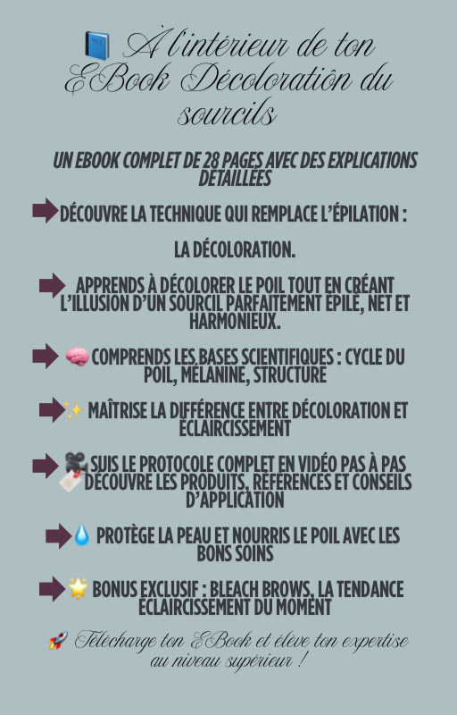 Ebook Décoloration de sourcils 100% digital + Bonus